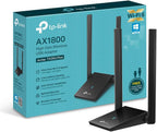 TP-Link AX1800 Wi-Fi 6 Dual Antennas High Gain Wireless USB 3.0 Adapter, Dual-Band, Auto Driver, MU-MIMO, Low- Latency, 1m Cable, Supports Windows 10/11, Highly Secure WPA3 (Archer TX20U Plus), Black