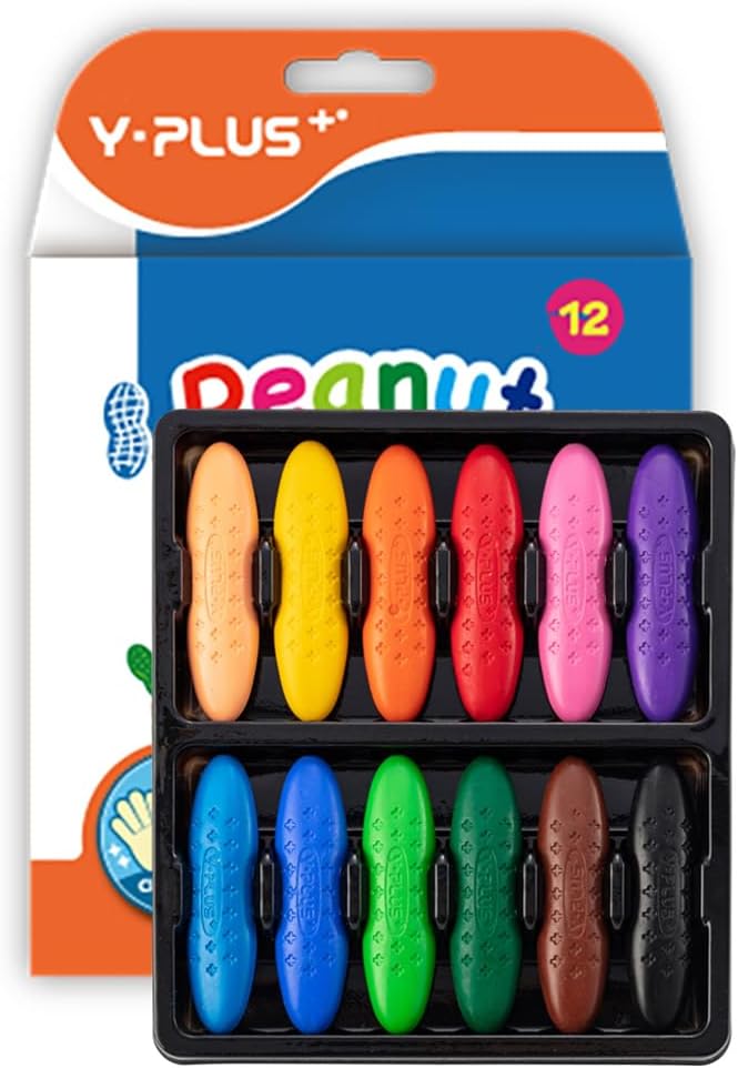 YPLUS Peanut-Shaped Crayons — 12 Colours