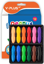 YPLUS Peanut-Shaped Crayons — 12 Colours