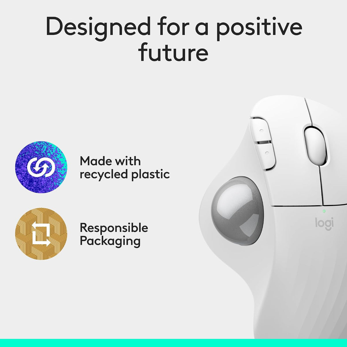 Logitech ERGO M575S Wireless Mouse — Off White / Silver Ball