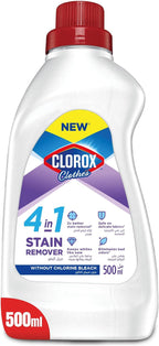 Clorox for Clothes 4in1 Stain Remover, 500ml, Clorox For White Clothes Without Chlorine Bleach, Safe on Delicate Fabrics — front product image