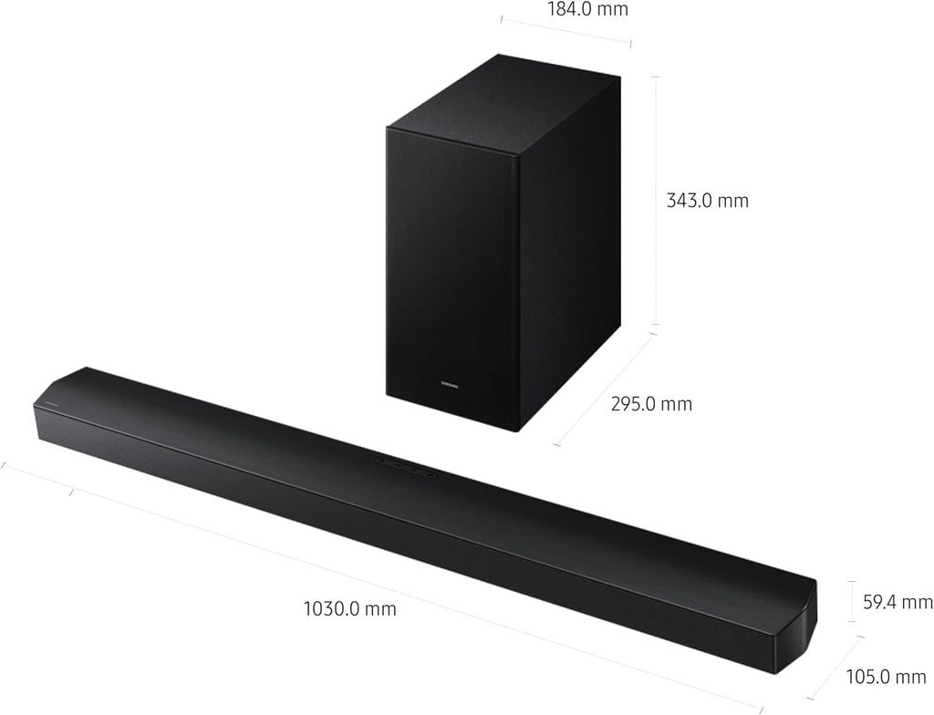 Samsung B-series Soundbar, B750F, 5.1 ch, Subwoofer, 5.1ch Sound, Q-Symphony, Dolby Audio 5.1ch / DTS Virtual:X, Adaptive Sound, HW-B750F/ZN (2025 - UAE Version)