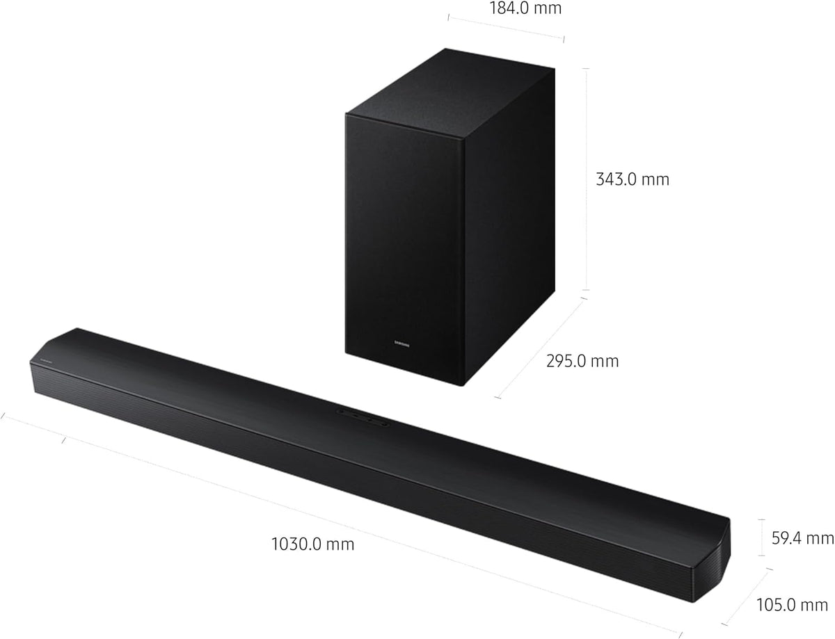 Samsung B-series Soundbar, B750F, 5.1 ch, Subwoofer, 5.1ch Sound, Q-Symphony, Dolby Audio 5.1ch / DTS Virtual:X, Adaptive Sound, HW-B750F/ZN (2025 - UAE Version)