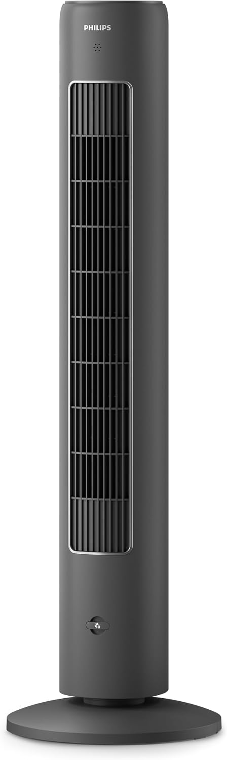 Philips Tower Fan 5000 Series - 40W, 3 Speeds, Sleep Mode, Armotherapy Diffuser, Remote Controller, Child Lock, Slim Design, Dark Grey - CX5535/11 — Dark Grey