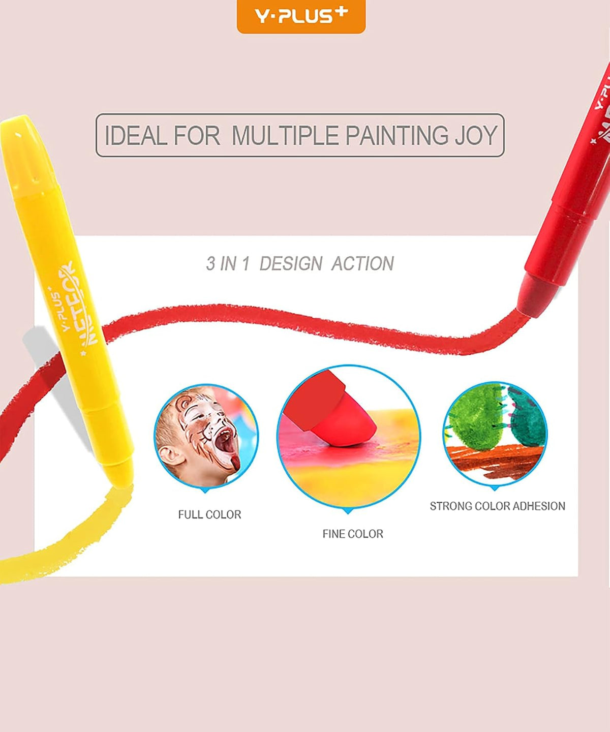 YPLUS Silky Twistable Gel Crayons — 12 Colours