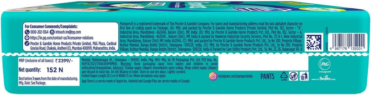 Pampers New Diapers Pants Monthly Box Pack, Medium (152 Count)