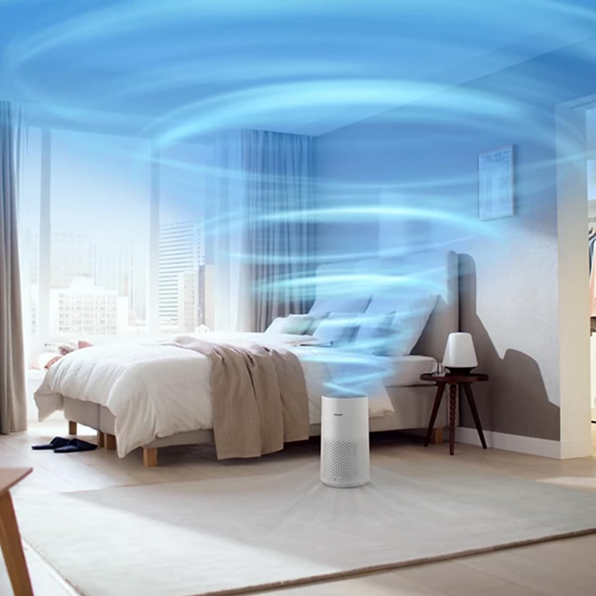 Philips 1000-Series Air Purifier, Removes Germs, Dust and Allergens in Rooms up to 78 m², CADR 300 m³/h, Sleep mode (AC1711/10) — Grey, White