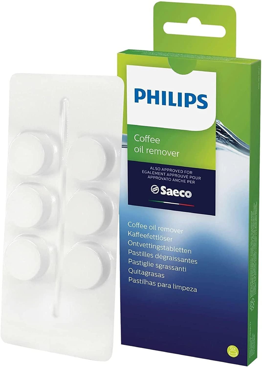 Philips AquaClean all-round care set for fully automatic coffee machines (includes water filter CA6903), descaler 250 ml, grease HD5061, coffee grease remover CA6704/10 (6 tablets), cleaning brush