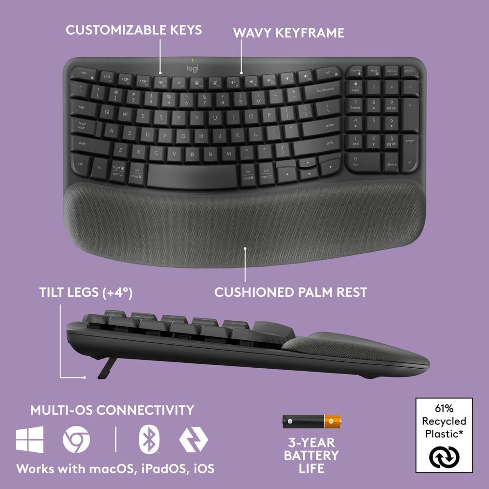 Logitech Wave Keys Keyboard — Graphite