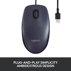 Logitech B100 Wired Mouse — Black