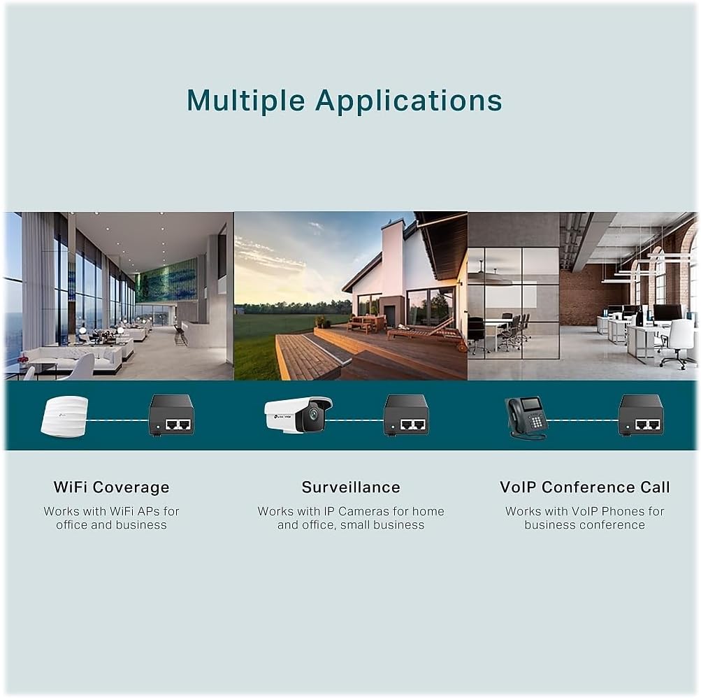 TP-Link TL-PoE160S | 802.3at/af Gigabit PoE Injector | Non-PoE to PoE Adapter | Supplies PoE (15.4W) or PoE+ (30W) | Plug & Play | Desktop/Wall-Mount | Distance Up to 328 ft. | UL Certified, Black
