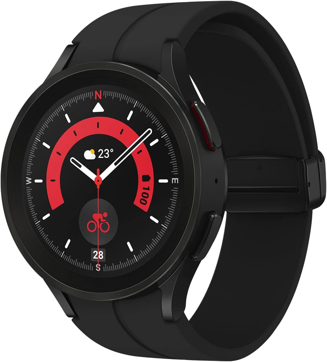 Samsung Galaxy Watch5 Pro 45mm 4G LTE Smart Watch, Black Titanium (UK Version)