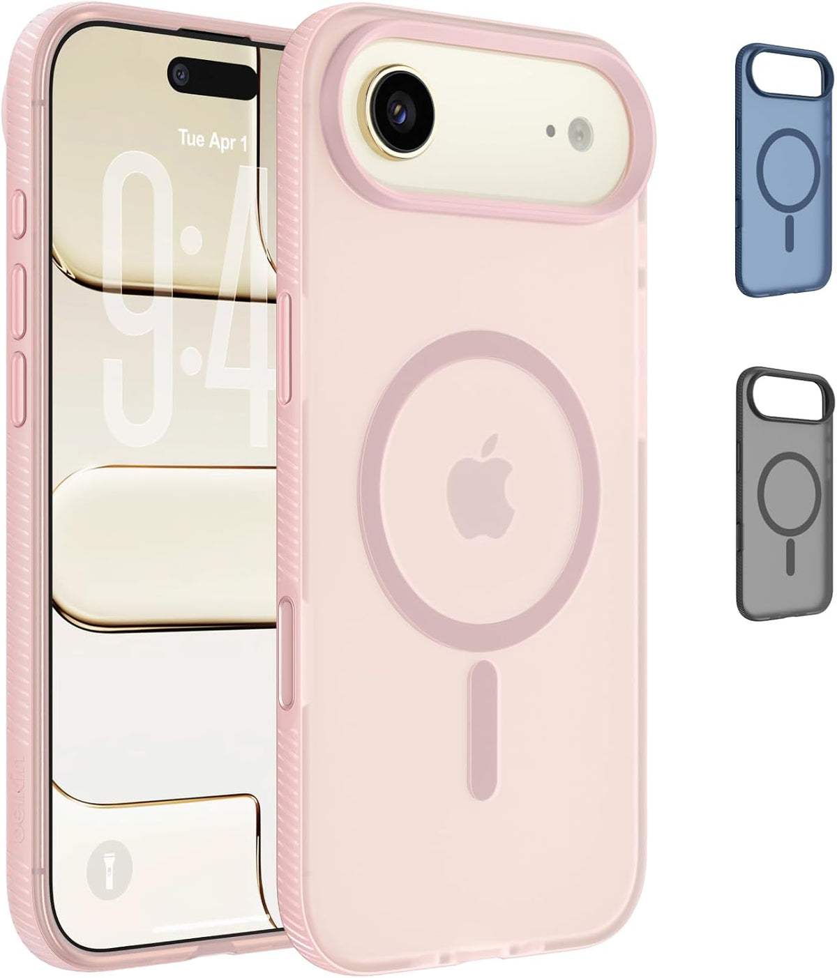 Belkin SheerForce Grip MagSafe Compatible iPhone Air Case with Slim Design & Anti-Slip Side Lines - Magnetic, Transparent, & Shockproof Protective iPhone Case - Pink