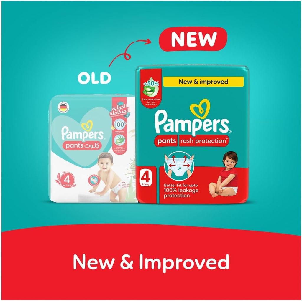 Pampers Rash Protection, Size 4, 9-14 kg, Value Pack, 24 Diaper Pants