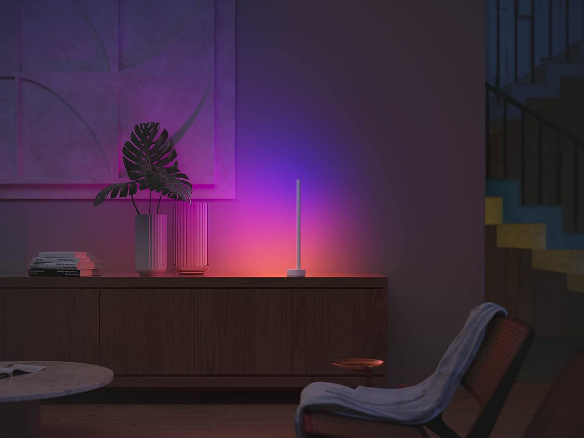 Philips Hue Signe White and Colour Ambiance Gradient Table Lamp [White] Smart Lighting with Bluetooth. Works with Alexa, Google Assistant and Apple Homekit. — White