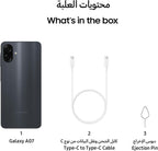 Samsung Galaxy A07 LTE, Android Smartphone, 128GB Storage, 4GB RAM, Black, 6x OS Upgrades, Large Display, 6nm Processor (UAE Version)