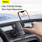 Baseus Auto Alignment 15W Max Wireless Charger Car Phone Holder Qi-Certified — 360°-Wireless-Wisdom — Black