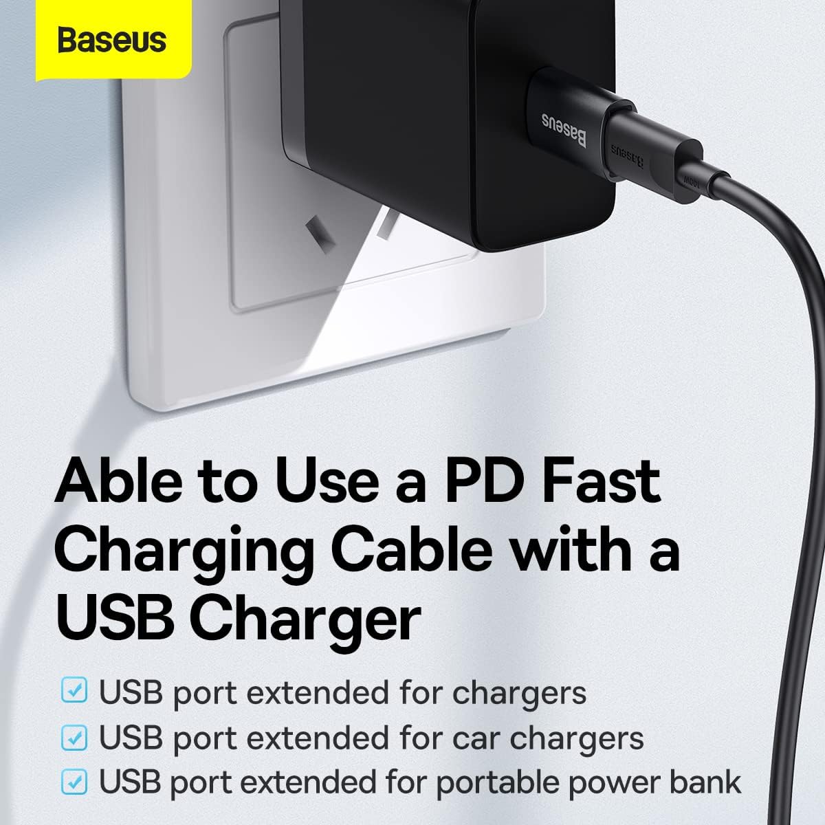 Baseus USB C to USB 3.1 Adapter USB C Female to USB Male Adapter USB C Adapter 10Gbps — Black
