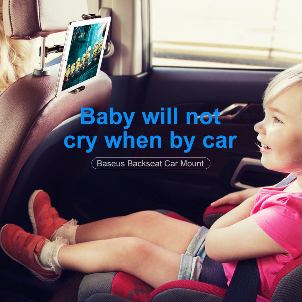 Baseus Car Headrest Mount Universal Car Seat Tablet Holder — Black