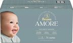 Pampers Amore, Size 2 (10-22 lbs), 74 Count, Our Best Diaper – Hypoallergenic & Fragrance Free, Up to 100% Leakproof, Soft as Cashmere