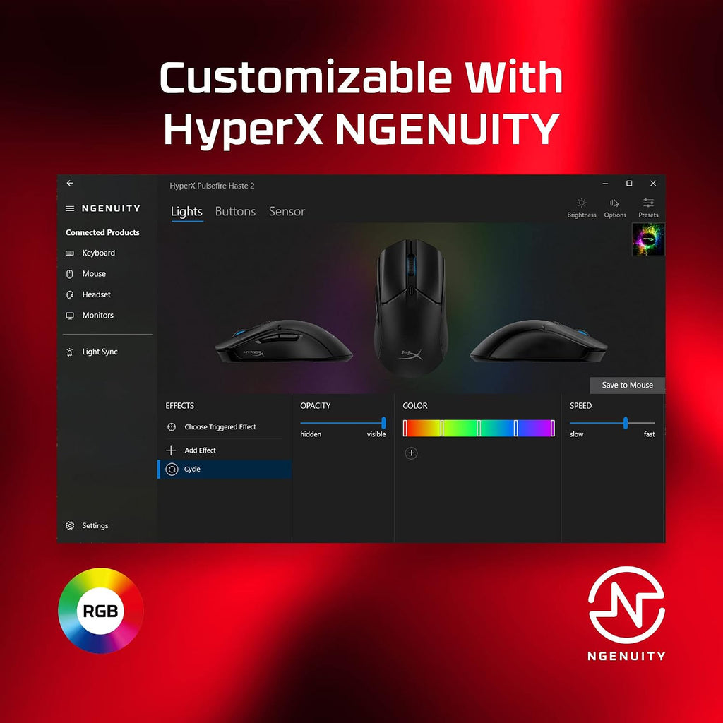 HyperX Pulsefire Haste 2 Gaming Mouse — Black — product image 11
