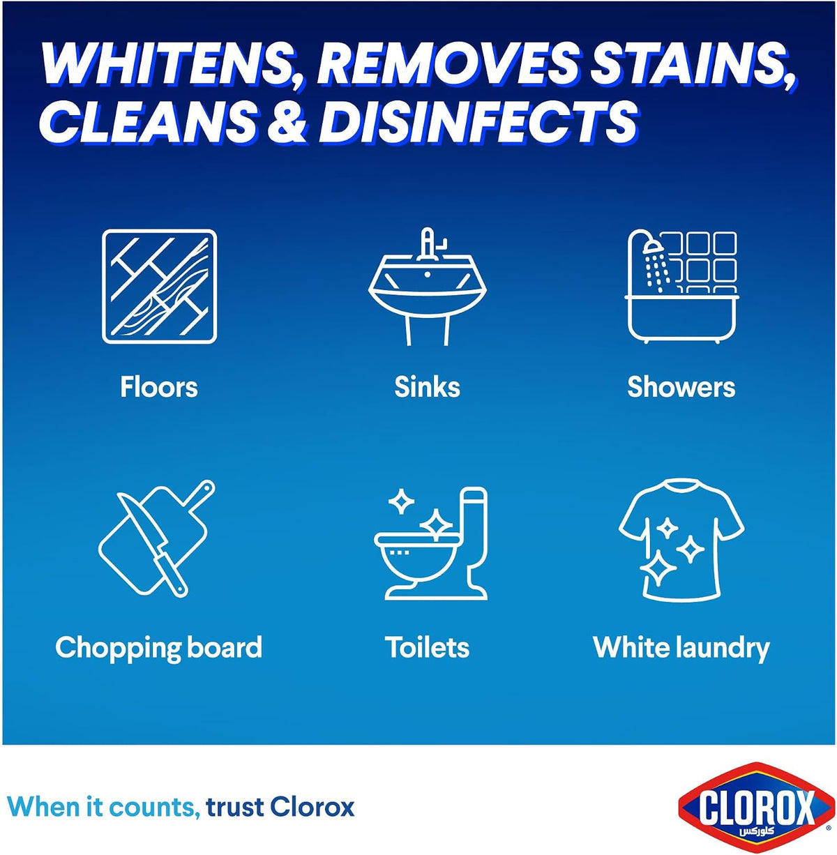 Clorox Liquid Bleach 1.89L, Orange Scent New Fragrance Experience, Kills 99.9% of Viruses and Bacteria, Cleans and Disinfects — additional view 4
