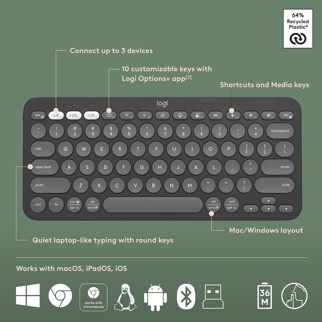 Logitech Pebble 2 Keyboard and Mouse Combo — Graphite