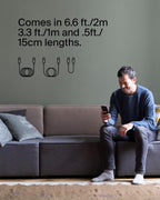 Belkin Fast Charge (0.5ft) Braided USB-C to USB-C Cable for iPhone 16, iPhone 16 Pro, iPhone 16 Pro Max, iPhone 16 Plus, iPhone 15, Galaxy S24, S23, Note10, Pixel 9, Pixel 8, iPad Pro & More - Black