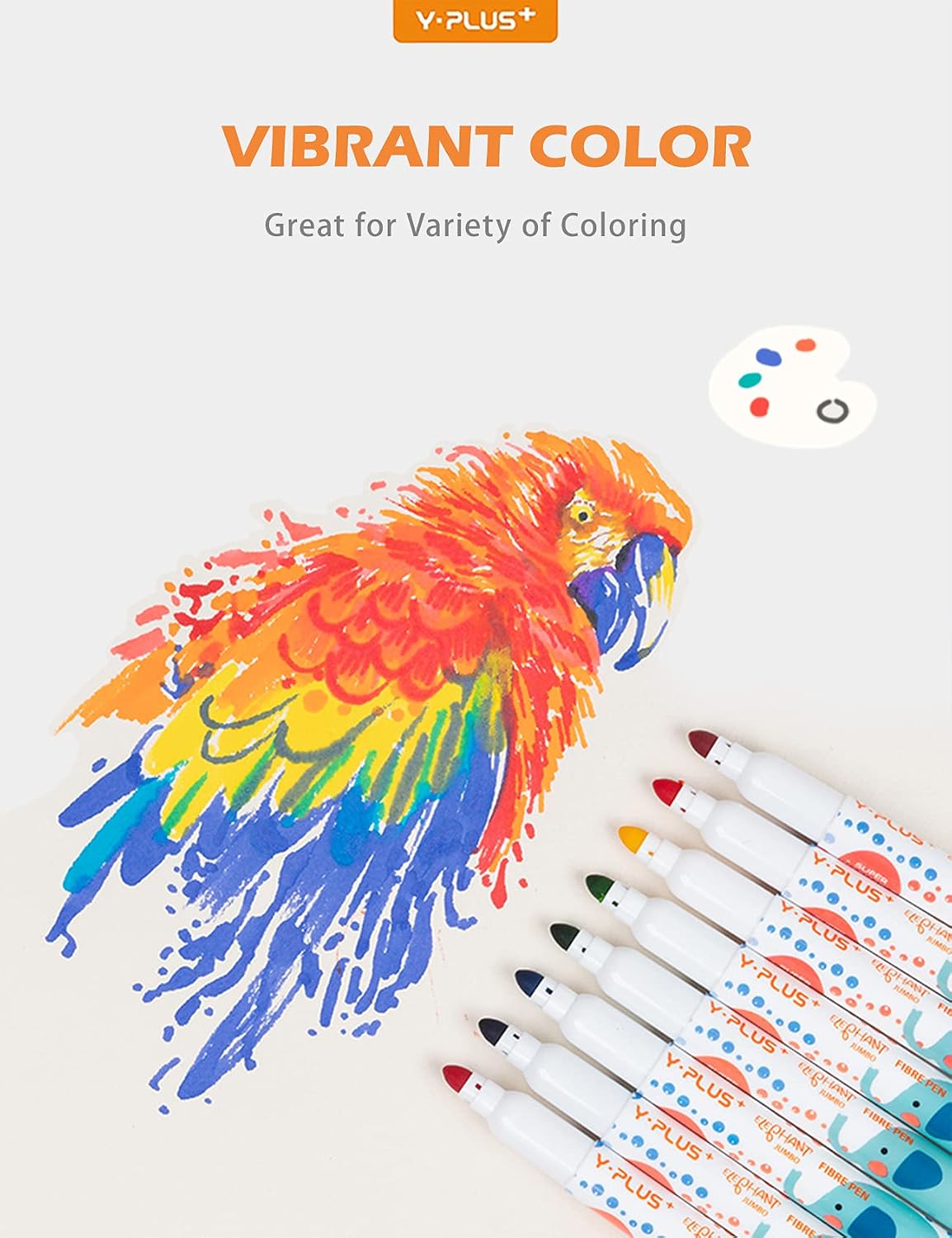 YPLUS Washable Colouring Markers — 12 Colours — 12 Colours