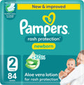 Pampers Rash Protection Aloe Taped Diapers, 3-8kg, Size 2, Mega 84 Count