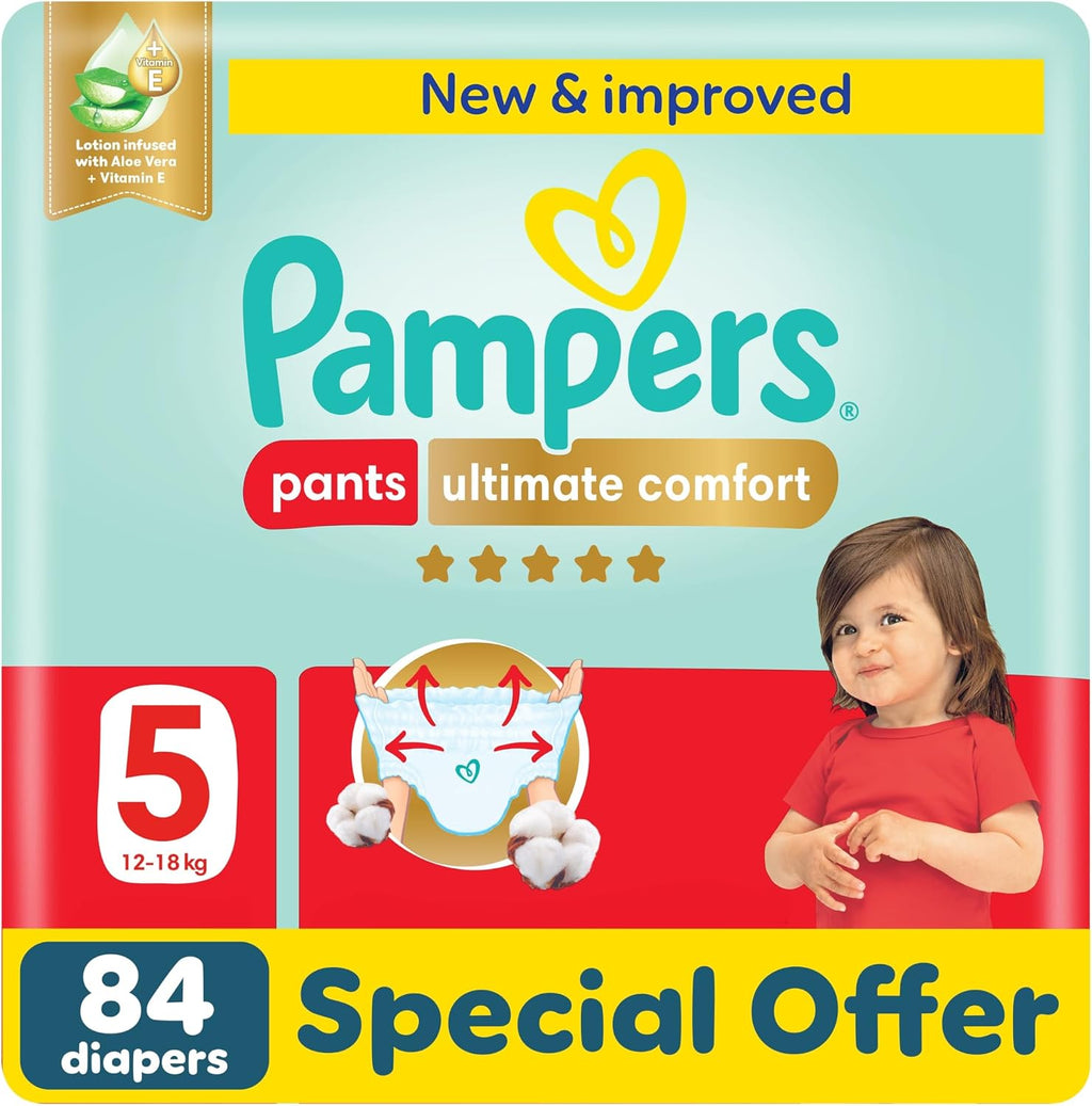 Pampers Ultimate Comfort Culotte Pants Diapers Size 5, 12-18kg SSP 84 Count