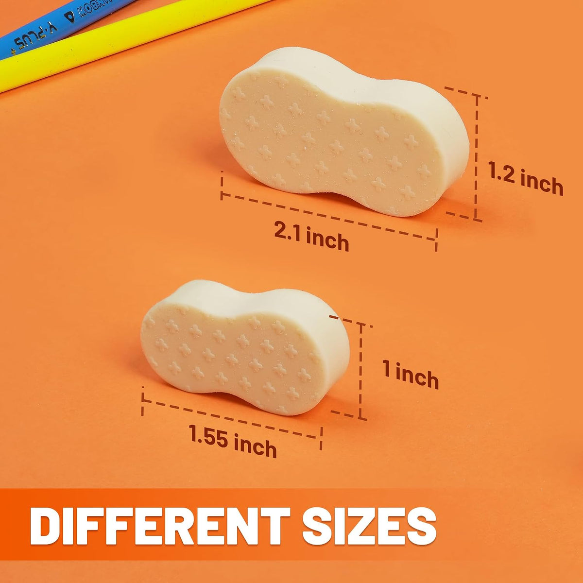 YPLUS Hi-Polymer Erasers — Pack of 6 — Peanut Shape