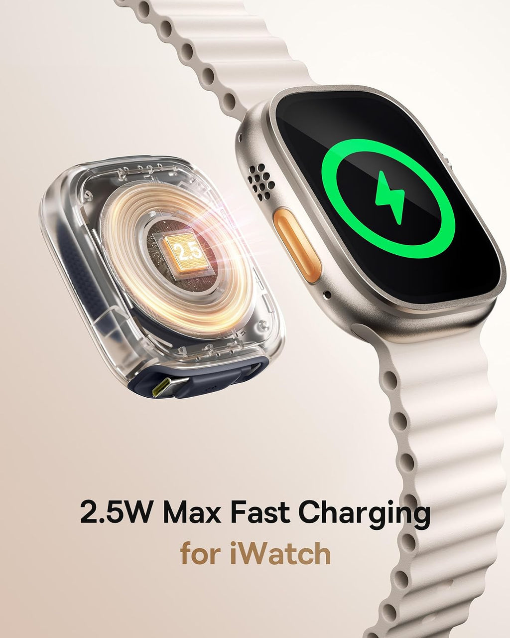 Baseus Retractable USB-C Cable 100W with Apple Watch Wireless Charger — 3ft
