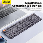 Baseus Wireless Keyboard for Desktops, K01B Tri-Mode Wireless Multi-Device Keyboard, Ultra-Slim Keyboard for Computer, Desktop, PC, Laptop and Windows