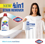 Clorox for Clothes 4in1 Stain Remover, 900ml, Clorox For White Clothes Without Chlorine Bleach, Safe on Delicate Fabrics — additional view 2