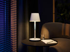 Philips Hue White & Color Ambiance Go Portable Table Lamp (530 lm), Dimmable Table Lamp for Hue Lighting System with 16 Million Colours, Smart Light Control via Voice or App, White — black