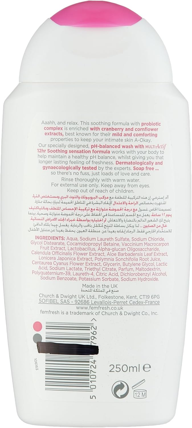 Femfresh Intimate Soothing Wash 250ml, Twin pack — front product image