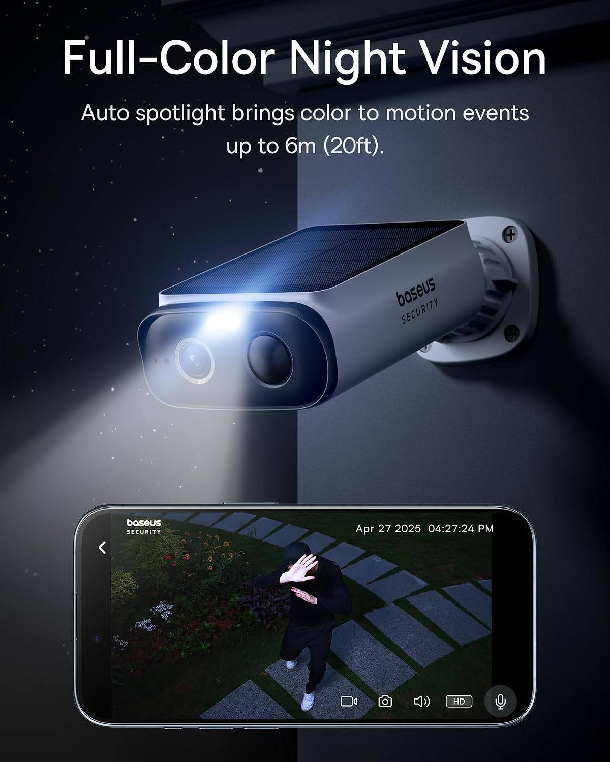 Baseus S1 Lite Solar Outdoor Security Camera 2K — 2-Camera Kit — White
