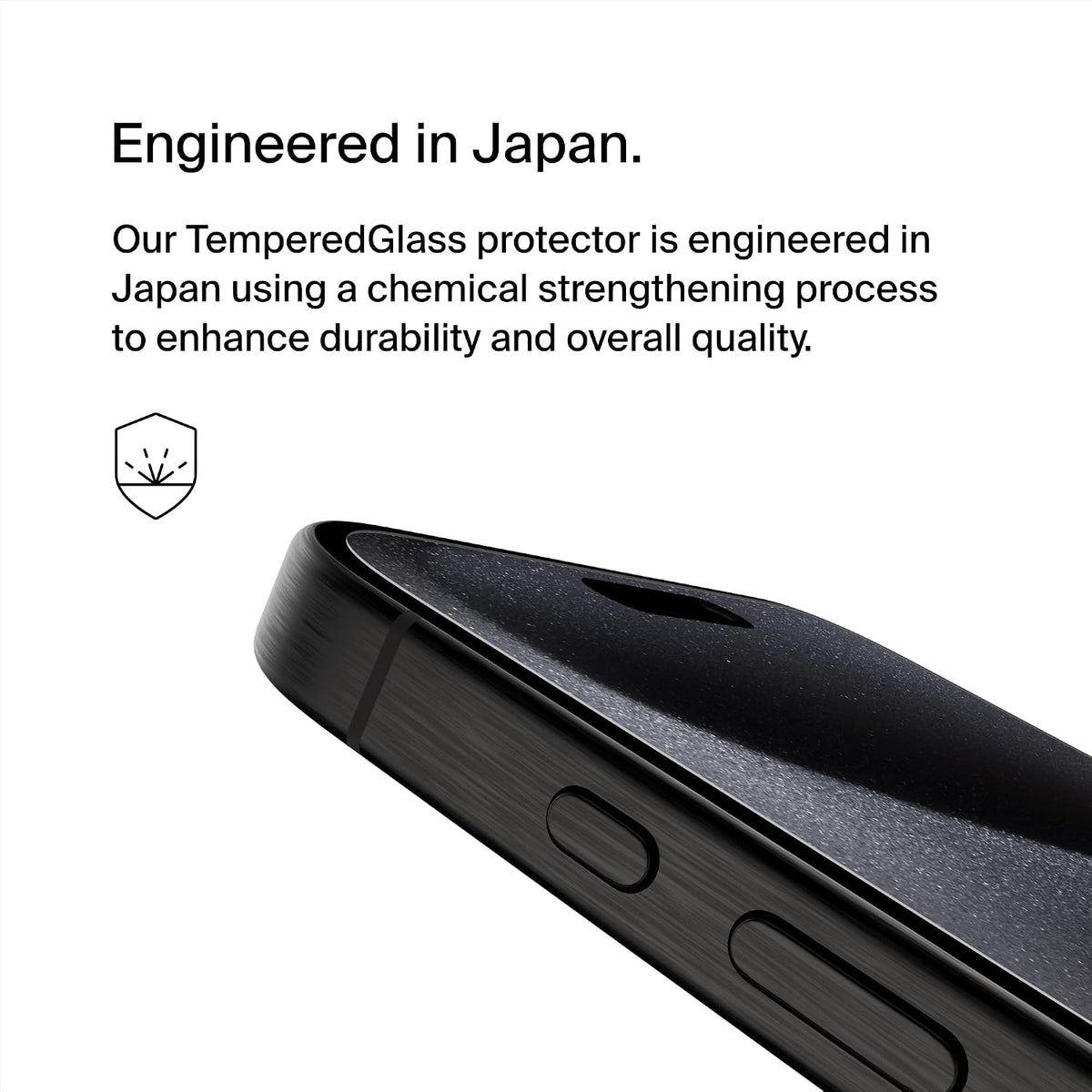Belkin ScreenForce TemperedGlass Treated Screen Protector for iPhone 15 Pro Max, Slim, Crystal Clear, Scratch-Resistant Tempered Glass Film, Includes Easy Align Tray for Bubble Free Application