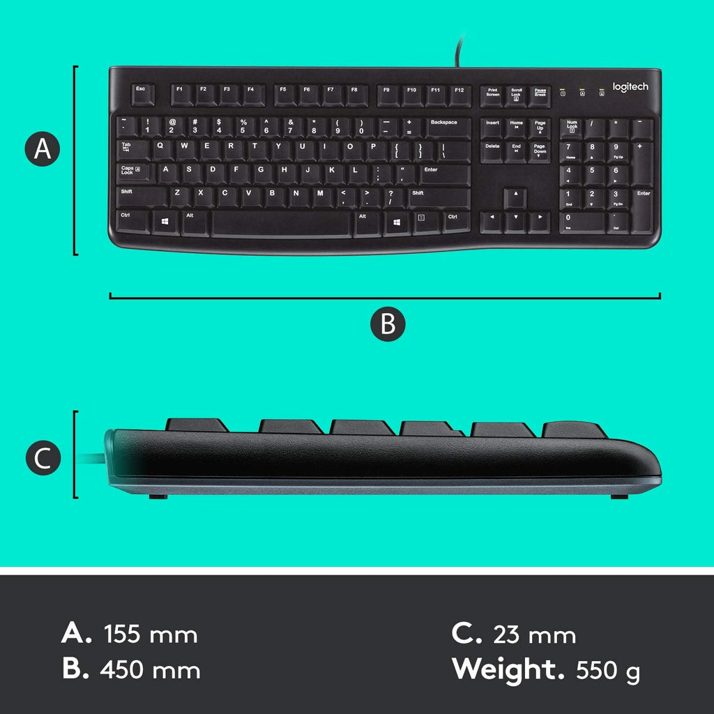Logitech MK120 Keyboard and Mouse Combo — Black