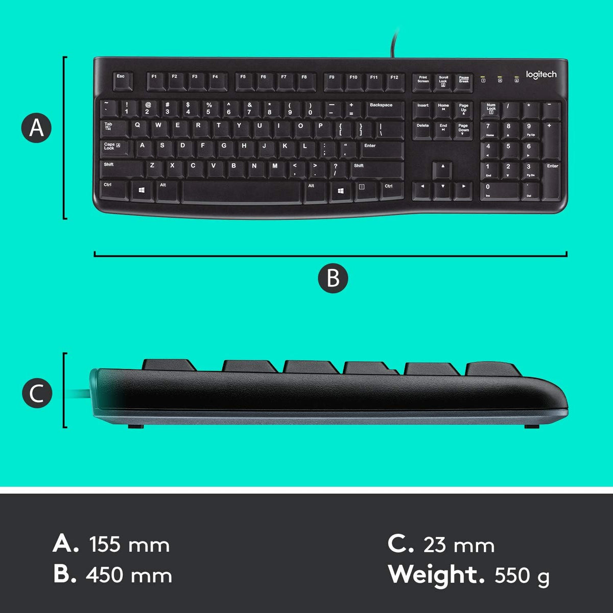 Logitech MK120 Keyboard and Mouse Combo — Black