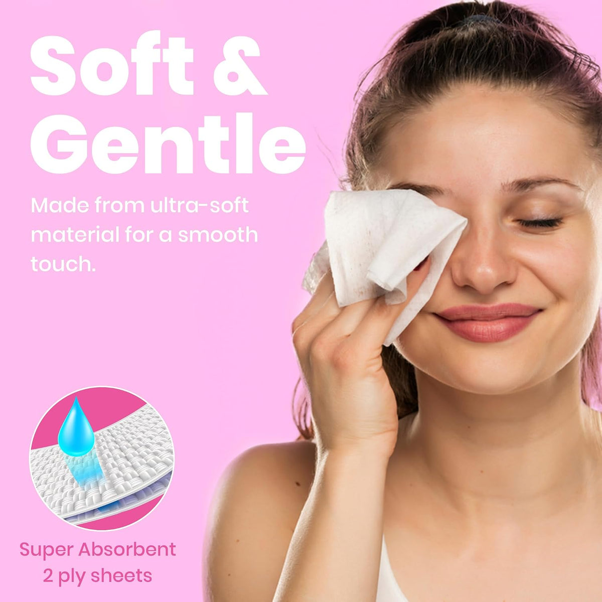 Nice Touch 2-Ply Facial Tissue Box, Pack of 5 boxes (150 sheets x 2 Ply) Large, Soft & Fluffy Facial Tissues — additional view 3