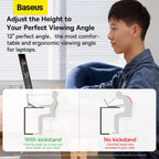 Baseus Laptop Stand Adjustable Angles, Computer Keyboard Stand for Desk, Laptop Feet — Grey