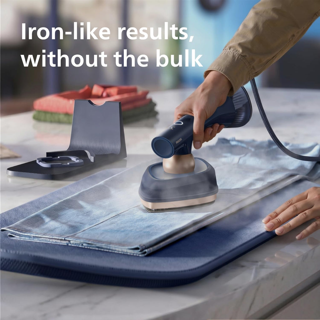Philips OneTurn Iron & Steamer, 1800W, 45g/min Steam Rate, 90g Steam Boost — dark blue