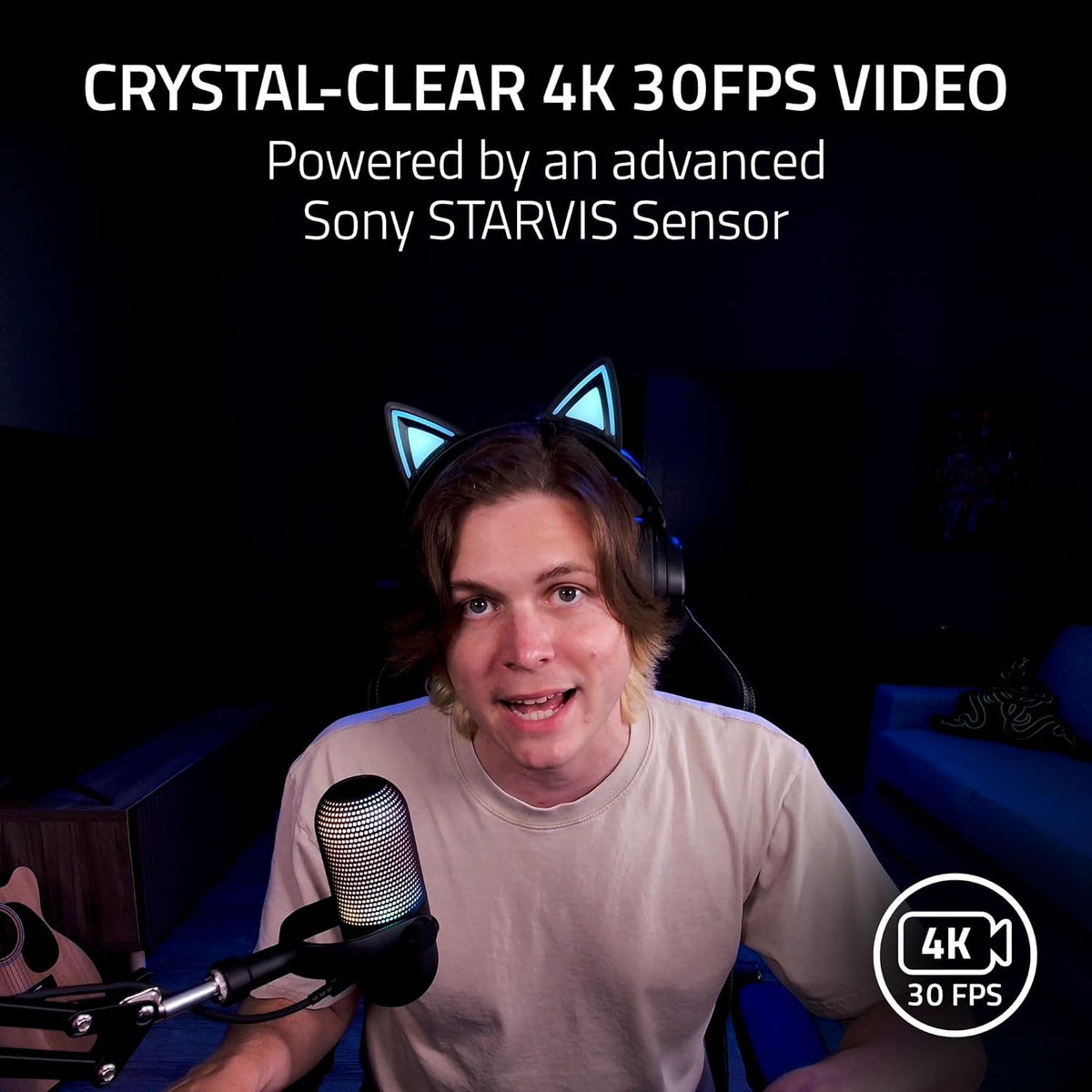 Razer Kiyo V2 4K 30 FPS AI Webcam for Creators — Black — product image 2