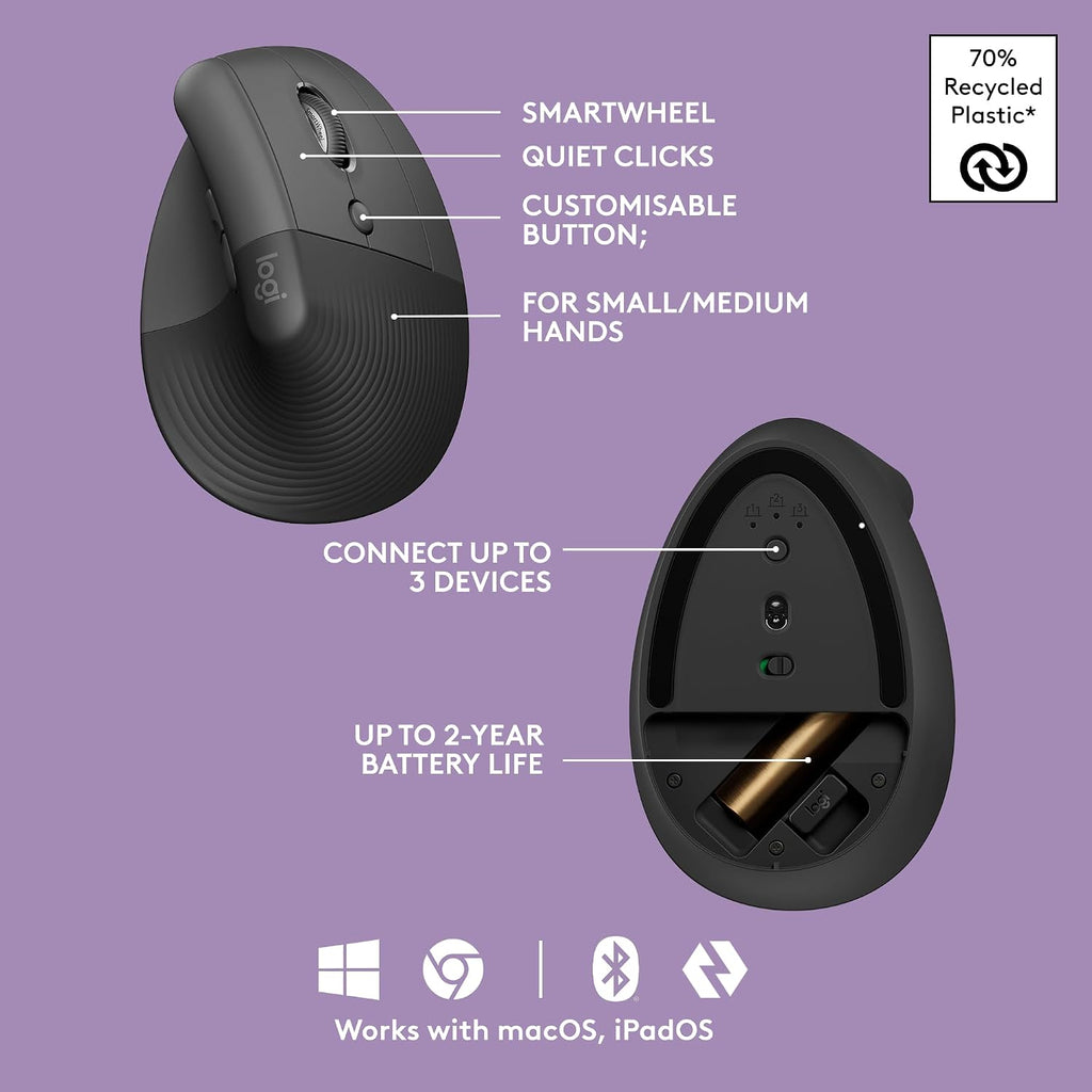 Logitech Wave Keys and Lift Ergonomic Combo — Graphite