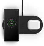 Belkin Quick Charge Dual Wireless Charging Pad - 10W Qi-Certified Charger Pad for iPhone, Samsung, Apple Airpods & More - Charge While Listening to Music, Streaming Videos, & Video Calls - Black