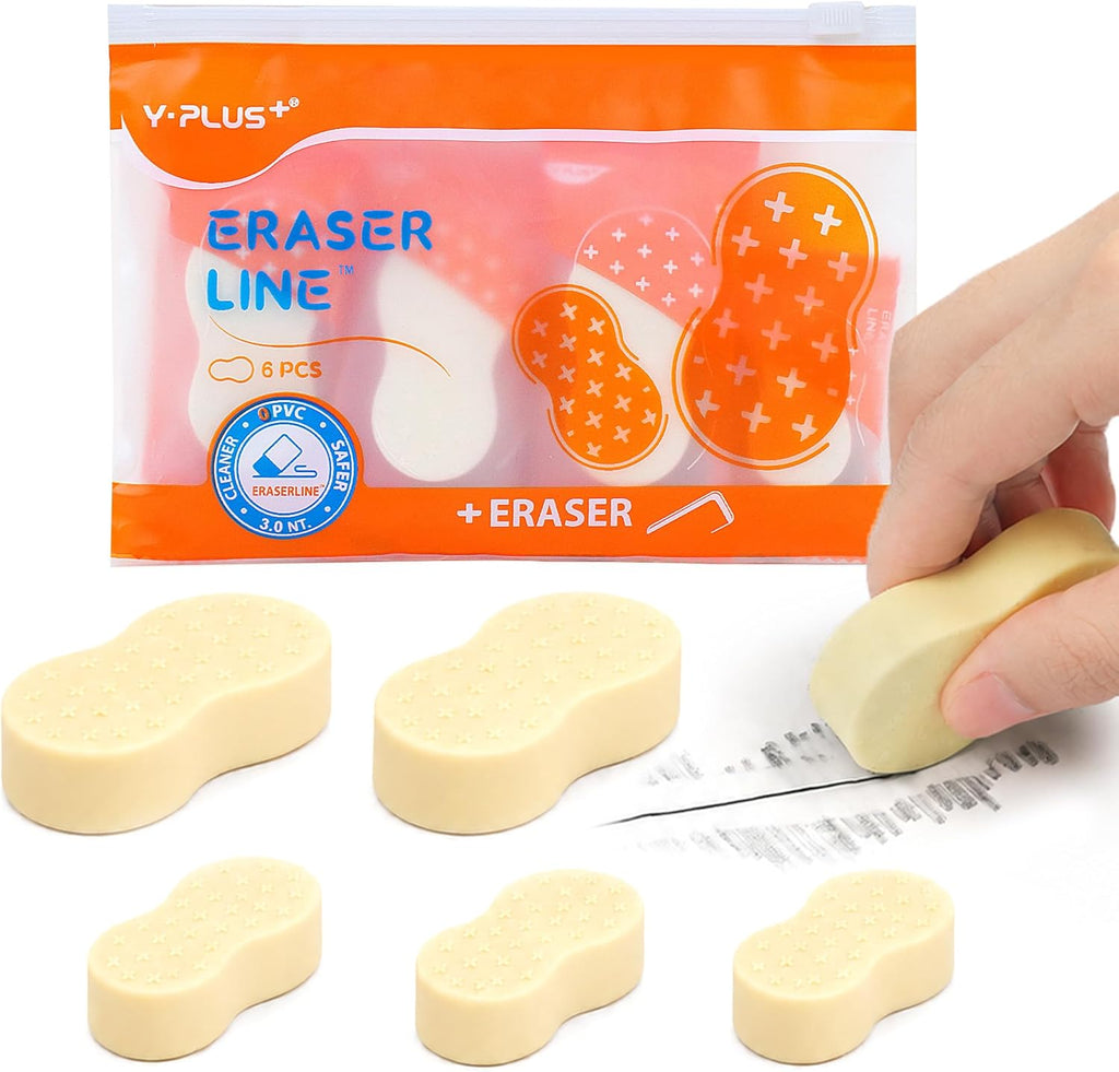 YPLUS Hi-Polymer Erasers — Pack of 6 — Small