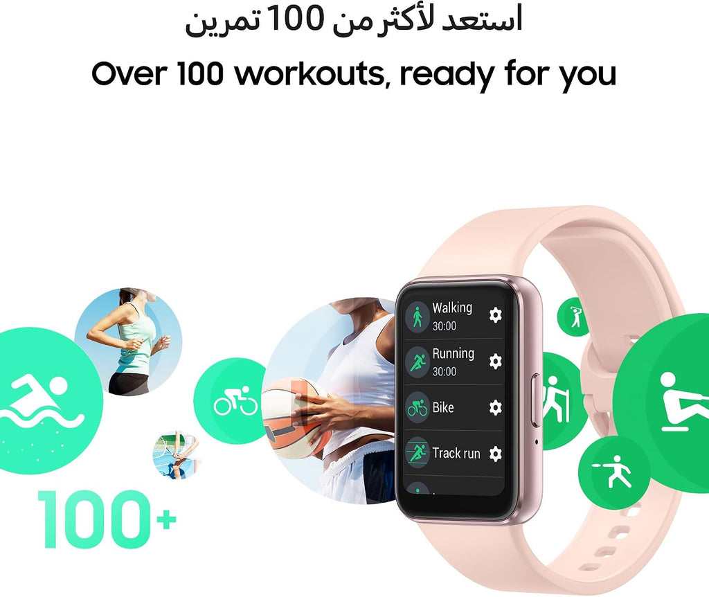 Samsung Galaxy Fit3 Smartwatch, Exercise and Sleep Tracking, Fall Detection, Bluetooth, 40mm, Pink Gold