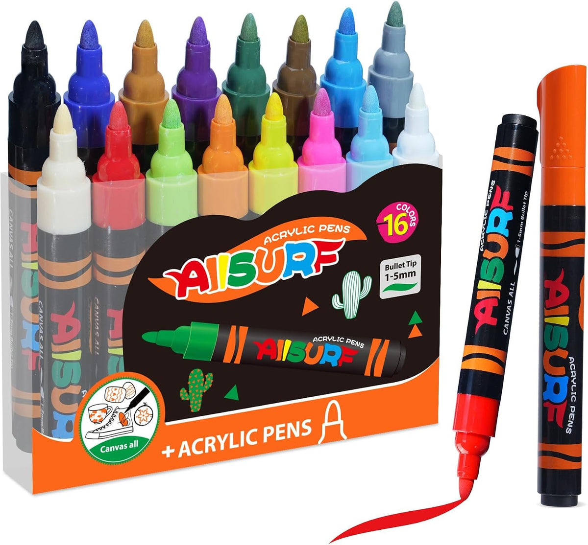YPLUS Acrylic Paint Markers — 16 Colours
